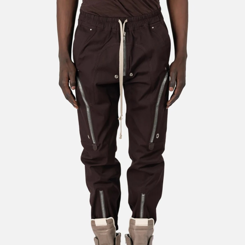 Rick Owens Bauhaus Cargo Trousers Oxblood Brown Burgundy